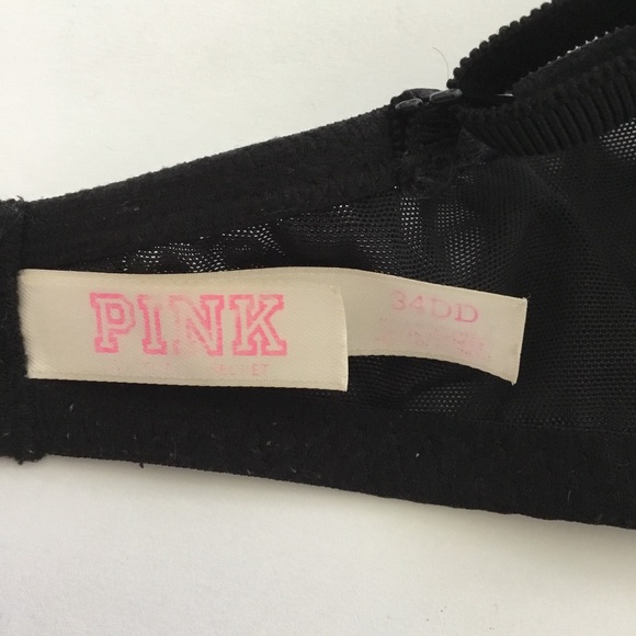 PINK Victoria's Secret Bra Black Lace Push-up Size 34DD - Picture 7 of 7